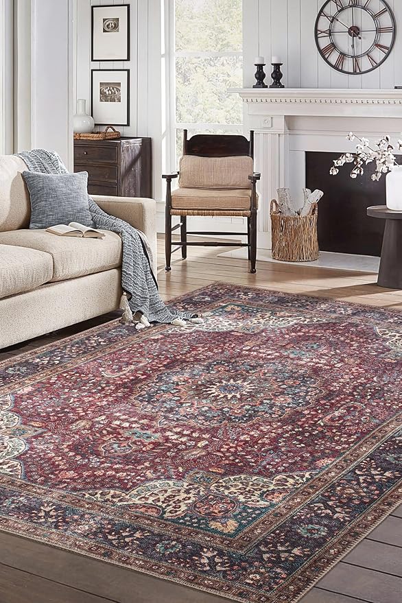 Keen Home Design 3x5 Rug - Machine Washable Entry Rug with Non-Slip Backing, Ideal for Enteryway, Kitchen, Bathroom, Laundry Room - Vintage, Easy Clean, Durable, Low Pile Rug - (3' x 5')-Ruum Studio Home
