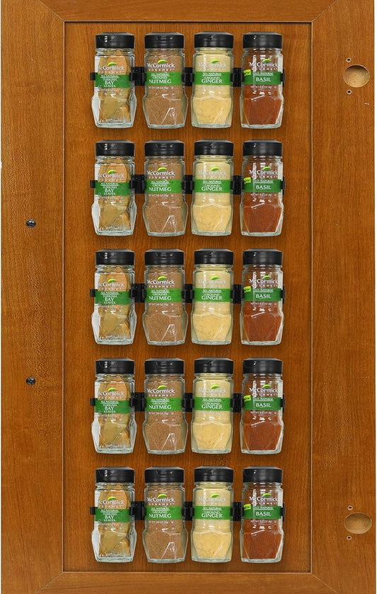 Simple Houseware 20 Spice Gripper Spice Accessories Spice Organizer- 4 Strips, Holds 20 Jars, Black-Ruum Studio Home