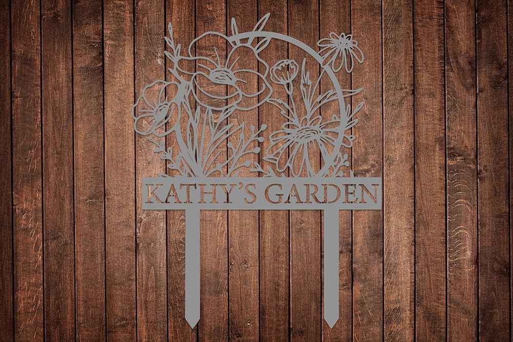Personalized Metal Garden Sign with Stake, Custom Garden Decor for Outdoor, Custom Family Name Sign, Patio Decorations, Lawn Art, Farmhouse Decorative, Housewarming Gift (CstmDesign12)-Ruum Studio Home