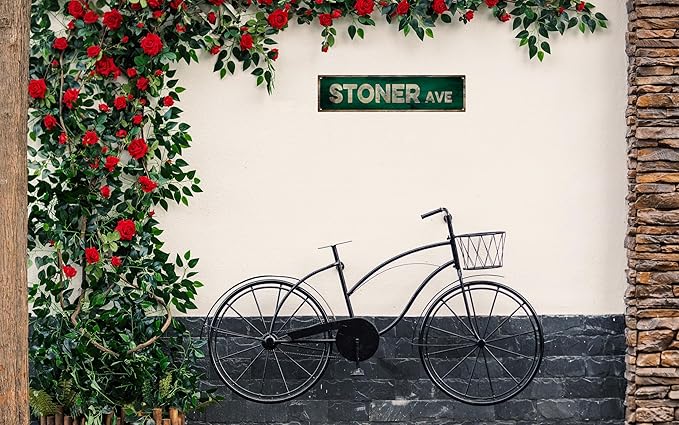Vintage Tin Sign Retro Metal Stiner Ave Signs Stylish Wall Art Plaques for Home Decor Bathroom Kitchen House and Gothic Wall Decor or as a Unique Poster 16x4 in-Ruum Studio Home