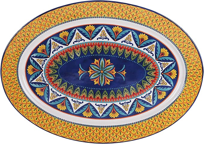 Bico Havana Ceramic 16 inch Oval Platter, Microwave & Dishwasher Safe-Ruum Studio Home