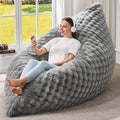 Hobestluk 3 in 1 Bean Bag Chair Giant Bean Bag Chairs for Adults with Bubble Cover Convertible Bean Bag Floor Cushion with Machine Washable Cover for Living Room (Bubble Grey)-Ruum Studio Home