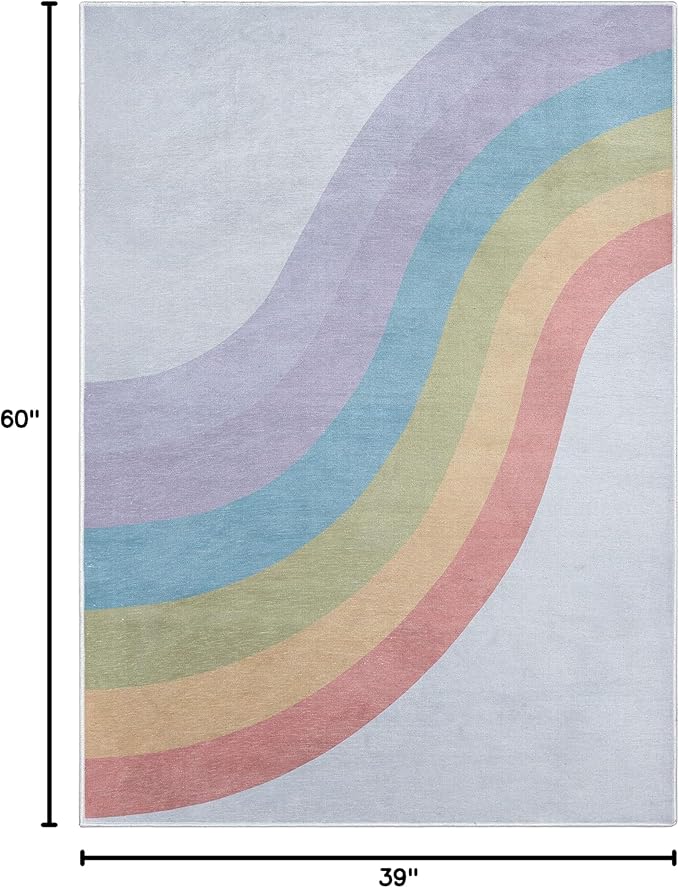 Well Woven Kids Rainbow Rug, 3'3" x 5', Multi Color-Ruum Studio Home