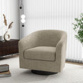 Swivel Barrel Accent Chair, Modern Round Linen Arm Chair for Living Room, Bedroom, Comfy Club Reading Chairs for Adults-Linen Fabric Light Brown, 1SEAT-Ruum Studio Home