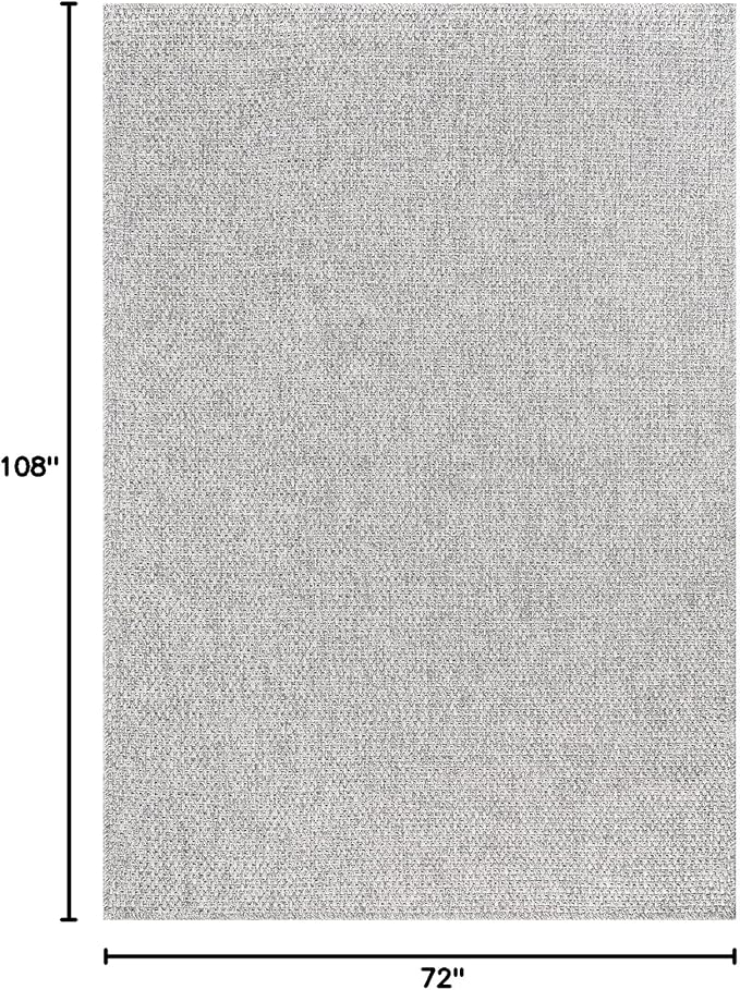 CAMILSON Easy Jute Rug 6x9, Indoor Outdoor Gray Color Farmhouse Area Rugs for Living Room Patio and Kitchen Rug, Solid Boho Woven Design, Easy-Cleaning, Washable Outside Carpet Alfombras (6 x 9)-Ruum Studio Home