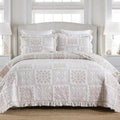 MarCielo 3-Piece 100% Cotton Bedspread Lightweight Quilt Coverlet Embroidery Farmhouse Bedding Set (TJ Colorful,Queen (98"x102"))-Ruum Studio Home