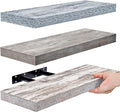 Sorbus Floating Shelves - 3 Pack 16 Inch Rustic Grey Blue Rustic Wall Shelves for Bedroom, Kitchen, Living Room, Bathroom Shelves, Home Decor, Office - Floating Shelf for Trophies, Frames-Ruum Studio Home