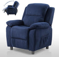 Ulax furniture Corduroy Kids Recliner Chair, Toddler Armrest Sofa Couch, Ergonomic Adjustable Lounge Sofa with Footrest, Padded Backrest, Storage Arms, Navy Recliner for Girls and Boys-Ruum Studio Home