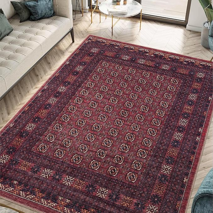 Keen Home Design 9x12 Rug - Machine Washable Area Rug with Non-Slip Backing, Ideal for Living Room, Dining Room, Bedroom - Vintage, Easy Clean, Durable, Low Pile Rug - (9' x 12')-Ruum Studio Home