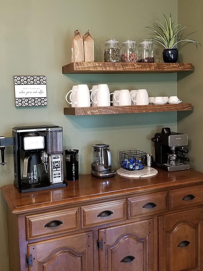 joelsantiques 36 Inch Wooden Floating Shelves for Wall - 36x6x2 in - Made of Natural Wood - Long Heavy Duty Rustic Wall Shelves for Bedroom - Perfect for Living Room, Kitchen - Medium Brown-Ruum Studio Home