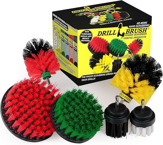 The Ultimate Drill Brush Cleaning Supplies Kit - Bathroom Accessories - Shower Cleaner - Bath Mat - Kitchen Accessories - Grout Cleaner - Dish Brush Set - Stove, Oven, Sink, Outdoor Drill Scrubber-Ruum Studio Home