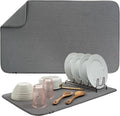 S&T INC. Dish Drying Mat Jumbo, 18” x 30”, Absorbent Microfiber Kitchen Counter Mat, Dish Drying Pad for Dishes, Utensils, Pots and Pans, Jumbo, Charcoal-Ruum Studio Home