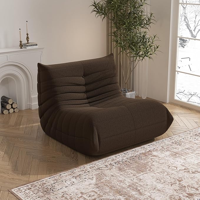 Bean Bag Chair, Memory Foam Bean Bag Sofa Large Bean Bag Chair for Adults, Bean Bag Chairs for Teens with High Density Comfortable Foam, Bean Bag for Living Room, Bedroom (Coffee)-Ruum Studio Home