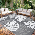 GAOMON Outdoor Rug Waterproof 9x12 Outdoor Plastic Straw Rug for Patio, Reversible Modern Camping Mat with Bag & Stakes, UV Resistant & Easy to Clean Carpet for RV, Deck, Balcony, Grey-Ruum Studio Home