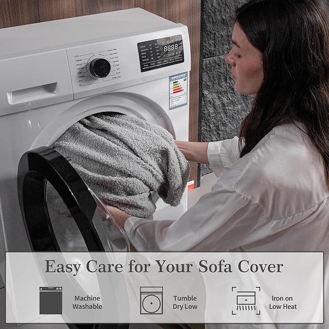 Couch Cushion Covers for Sectional Sofa, Stretch Soft Sofa Slipcovers Washable Wear-Resistant Universal Furniture Protector for Living Room(1 Piece Large Cover, Light Gray)-Ruum Studio Home