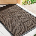 Mibao Front Door Mat Outside Entrance, Durable Outdoor Indoor Mat, Low Profile Heavy Duty Doormat, Non-Slip, Traps Dirt and Moisture, Easy Clean Patio Porch Entryway Mat, 17" x 29.5", Brown-Ruum Studio Home