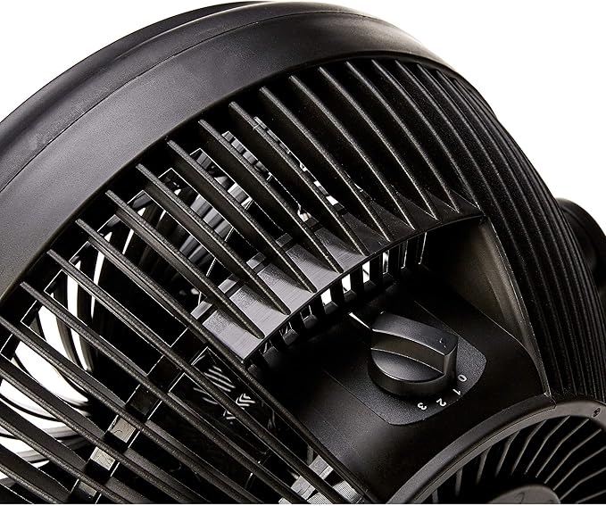 Amazon Basics Air Circulator Fan, Desk Fan for Bedroom, Home and Office, With 90-Degree Tilt Head, 3 Speed Settings, Lightweight (4.2 LBS), 70 Watts, Black, 14.8"Wx7.6"Dx14.1"H-Ruum Studio Home