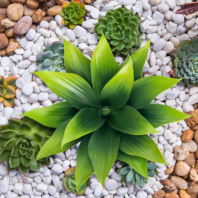 Fake Plants Artificial Agave Plants,Large UV Resistant Fake Agave Planters for Indoor and Outdoor Decorating Tropical Plant Succulents Greenery Indoor Decor((2Pack Light Green) 13.8"-Ruum Studio Home