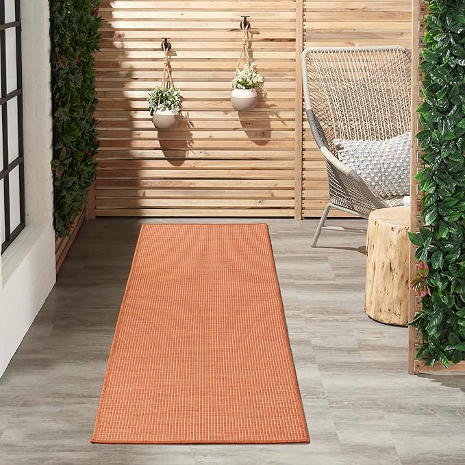 Nourison Home Home Positano 6' Runner Fabric Terracotta Area Rug-Ruum Studio Home