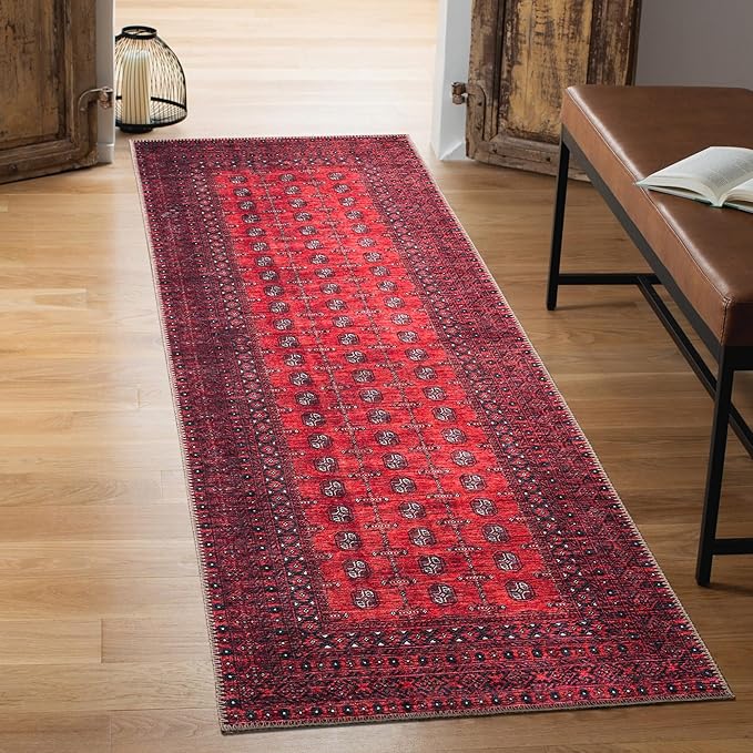 Keen Home Design 2x7 Rug - Machine Washable Runner Rug with Non-Slip Backing, Ideal for Hallway, Entryway, Kitchen, Laundry Room - Vintage, Easy Clean, Durable, Low Pile Rug - (2'6" x 7')-Ruum Studio Home