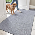 LUMI Ultra Thin Door Mat for Entryway,36"x59" Low Profile Non Slip Rubber Backing Indoor Doormat, Easy Clean Welcome Entrance Mat for Inside House, Patio,Light Grey-Ruum Studio Home