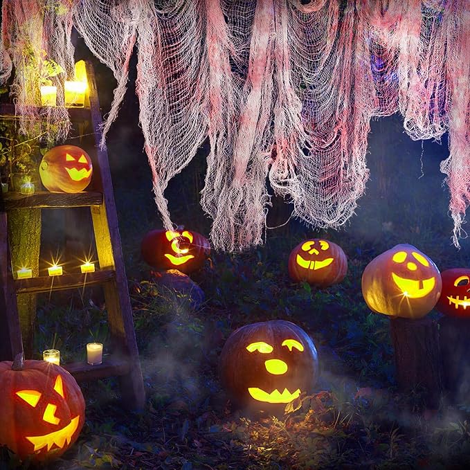 5Pcs Halloween Blood Red Creepy Cloth- Spooky Gauze Fabric Cloth for Haunted Horror House Halloween Party Doorway Outdoors Decoration (30" ×72")-Ruum Studio Home