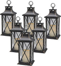 YAKii 14" Decorative Candle Lantern LED Flameless Candle Timer, Plastic LED Candle & Holder, Indoor & Outdoor Hanging Lights,Christmas Day Decoration Pack of 6 (Antique Copper Brushed)-Ruum Studio Home