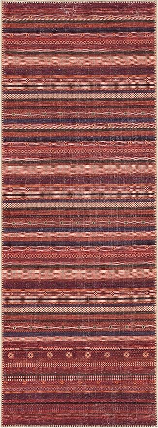 Keen Home Design 2x7 Rug - Machine Washable Runner Rug with Non-Slip Backing, Ideal for Hallway, Entryway, Kitchen, Laundry Room - Vintage, Easy Clean, Durable, Low Pile Rug - (2'6" x 7')-Ruum Studio Home