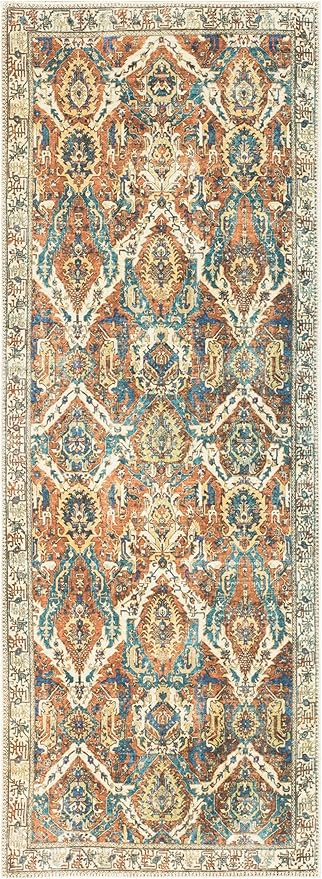 Keen Home Design 2x7 Rug - Machine Washable Runner Rug with Non-Slip Backing, Ideal for Hallway, Entryway, Kitchen, Laundry Room - Vintage, Easy Clean, Durable, Low Pile Rug - (2'6" x 7')-Ruum Studio Home