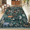 OJIA Jungle Print 8x10 Rugs for Living Room, Green Soft Bedroom Rug Washable Area Rugs 8x10, Modern Dining Room Rug Stain Resistant Floor Carpet for Playroom Kids Nursery Office, Green-Ruum Studio Home