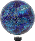 Sunnydaze 10-inch Gazing Ball for Garden - Crackled Glass Mosaic Gazing Globe for Outside - Deep Ocean Swirl Mosaic-Ruum Studio Home