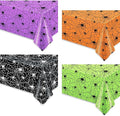 Whaline 4 Pcs Halloween Plastic Tablecloths Colored Spider Web Disposable Table Cover Spiderweb Rectangle Table Cloth for Trick or Treat Holiday Party Decor, 54 x 108 Inch-Ruum Studio Home