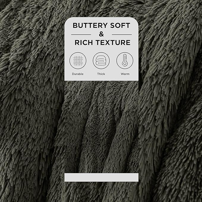 Bedsure GentleSoft Fluffy Olive Green Throw Blanket, Moss Green Decor Cozy Gifts for Women, Men, Soft Fleece Fuzzy Sherpa Plush Warm Thick Faux Fur Throw Blanket for Couch, House, 50x60-Ruum Studio Home