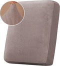 H.VERSAILTEX Velvet Stretch Couch Cushion Cover Plush Cushion Slipcover for Chair Cushion Furniture Protector Seat Cushion Sofa Cover (1 Piece Armchair Cushion Covers, Taupe Striped)-Ruum Studio Home
