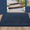 BEQHAUSE Dirt Trapper Door Mat 24" x 36", Doormat Non-Slip Entryway Rugs Washable, Dog Door Mat Stain Resistant and Absorbent Welcome Floor Mat for Front Back Door, Muddy Wet Shoes & Paws, Navy Blue-Ruum Studio Home