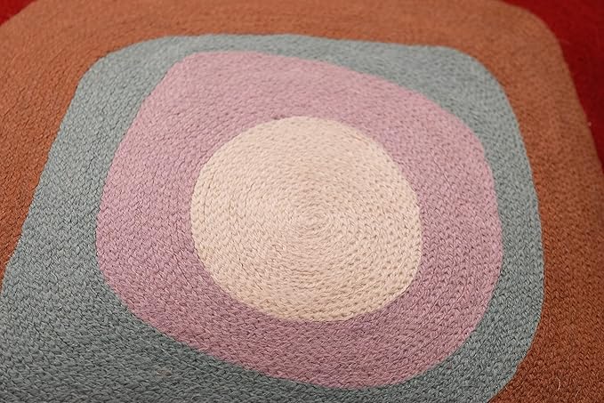 Kandinsky Modern Pillow Cover - Ruby Abstract Pillows | Contemporary Pillows | Mid Century Chair Cushions | Handmade Wool Size 18x18-Ruum Studio Home