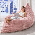 Hobestluk 3 in 1 Bean Bag Chair Giant Bean Bag Chairs Convertible Bean Bag Floor Cushion with Machine Washable Cover, Beanbag Chairs for Adult (Pink)-Ruum Studio Home
