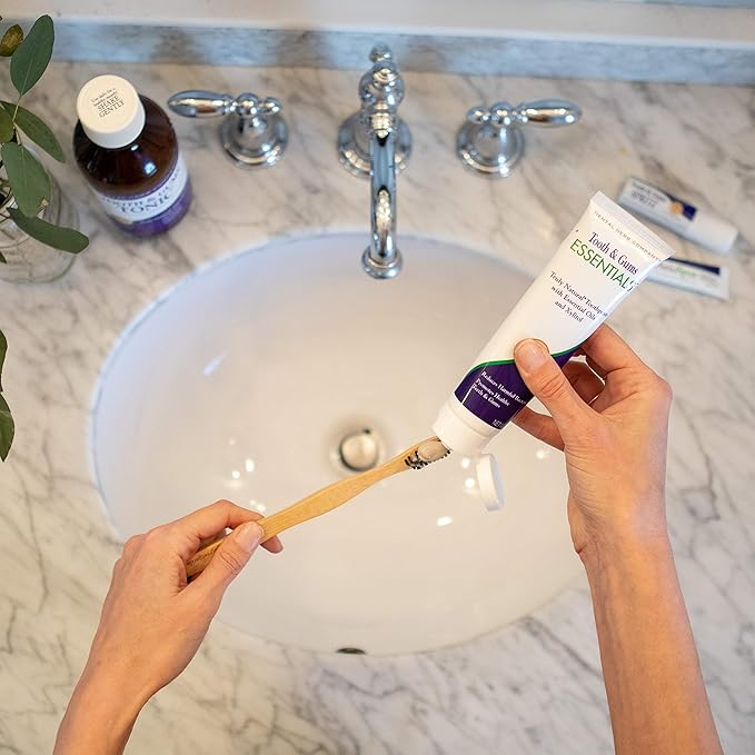 Dental Herb Company - Tooth & Gums Tonic (18 oz.) Mouthwash and Essentials Paste (Kit) - Truly Natural - Alchohol and Fluoride Free. Controls Bleeding and inflamed Gums and relieves Dry Mouth.-Ruum Studio Home