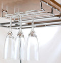 DecoBros 2PK Single Rail Wine Glass Stemware Rack Holder, Chrome-Ruum Studio Home
