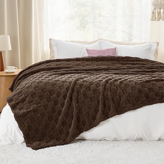 Bedsure GentleSoft Blankets Queen Size for Bed - Super Soft Cozy Blanket for Women Men Girls, Large Fuzzy Fleece Throw for Bedroom Decor, Dark Brown, 90x90 Inches-Ruum Studio Home