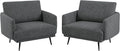 Oversized Accent Chair Set of 2 for Living Room Chairs Reading Arm Chair Comfy Modern Single Sofa Side Chairs with Metal Legs & Soft Cushion for Bedroom, Balcony,Waiting Room (Chenille, Dark Grey)-Ruum Studio Home