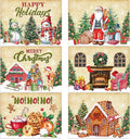 Christmas Placemats Set of 6 Retro Christmas Plastic Table Place Mats Merry Christmas Dining Mats Washable Xmas Holiday Rustic Vintage Table Decoration for Indoor Outdoor Christmas Party Dining Table-Ruum Studio Home