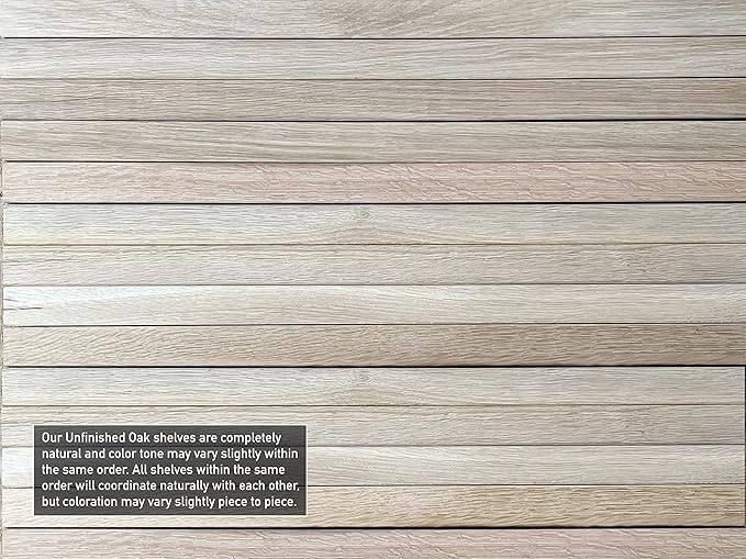 Urban Legacy Unfinished White Oak Deep Floating Shelves | Easy to Install Accent Modern Floating Shelves with Floating Shelf Brackets| Set of 2 (24" x 11" x 2")-Ruum Studio Home