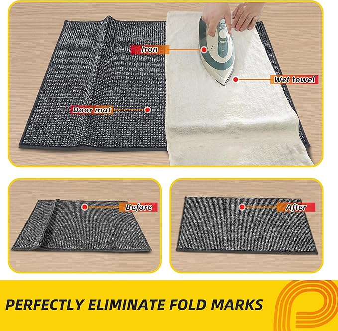JSEI Dirt Trapper Door Mat 32"x48" Non-Slip Washable Entrance Mat, Dog Doormats, Absorbent & Fade-Resistant Floor Mats, Low Profile Welcome Mats for Entryway, Front Door, and Inside Entrance,Dark Grey-Ruum Studio Home