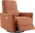 CHITA Power Recliner Chair Swivel Glider, FSC Certified Fabric Living Room Nursery Reclining Sofa Chair with Lumbar Support,Terracotta-Ruum Studio Home
