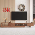 Mid Century Modern TV Stand for 75+ Inch TVs, Extendable Media Console (78"-103") with Ample Storage - Sleek Walnut Entertainment Center for Living Room-Ruum Studio Home