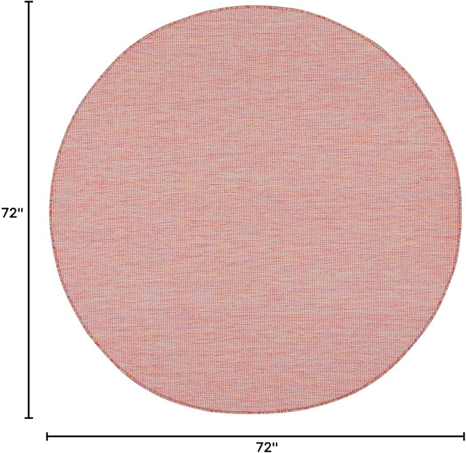 Nourison Home Positano Indoor/Outdoor Rainbow 6' x Round Area Rug, Easy Cleaning, Non Shedding, Bed Room, Living Room, Dining Room, Backyard, Deck, Patio (6 Round)-Ruum Studio Home