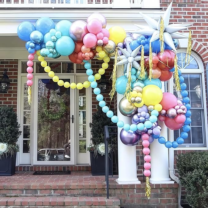 Light Blue Linking Balloons, 60PCS 6 Inch Small Baby Blue Quick Link Balloons for Making Balloon Wall Heart Arch, Tails Balloon for Wedding Birthday Baby Shower Engagement Graduation Party Decorations-Ruum Studio Home