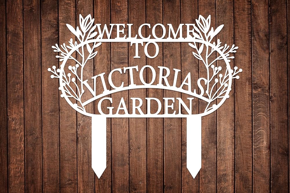 Personalized Metal Garden Sign with Stake, Custom Garden Decor for Outdoor, Custom Family Name Sign, Patio Decorations, Lawn Art, Farmhouse Decorative, Housewarming Gift (CstmDesign3)-Ruum Studio Home