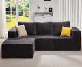 Hobestluk Modular Sectional Sofa Memory Foam Couch Oversized Sectional Sofa 3-Seater with Chaise Cloud Couch with Removable Cover L Shape Sofa for Living Room (Strip Grey, 3-Seater with Chaise)-Ruum Studio Home